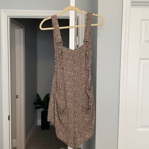 Animal print free people romper/overalls